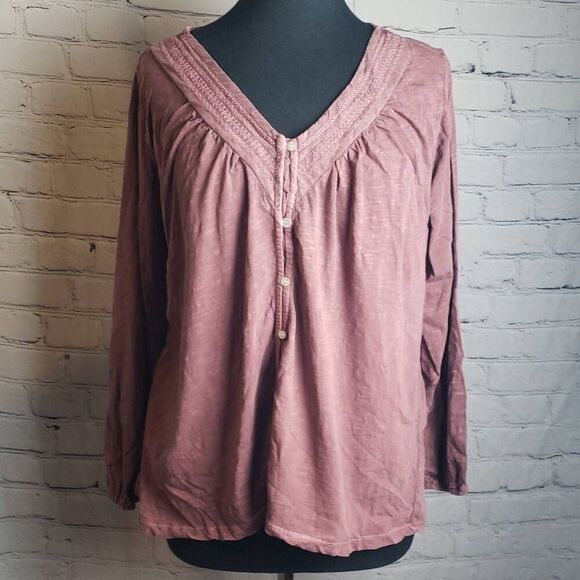 Lucky Brand Smoked Maroon Blouse - Picture 5 of 9